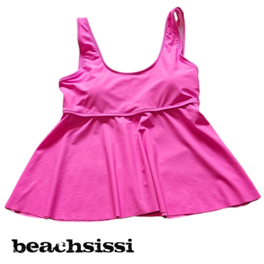 Beachsissi L Tankini Swimsuit Top Hot Pink